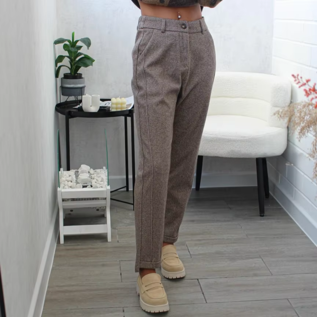 Clara | High-Waisted Tweed Pants